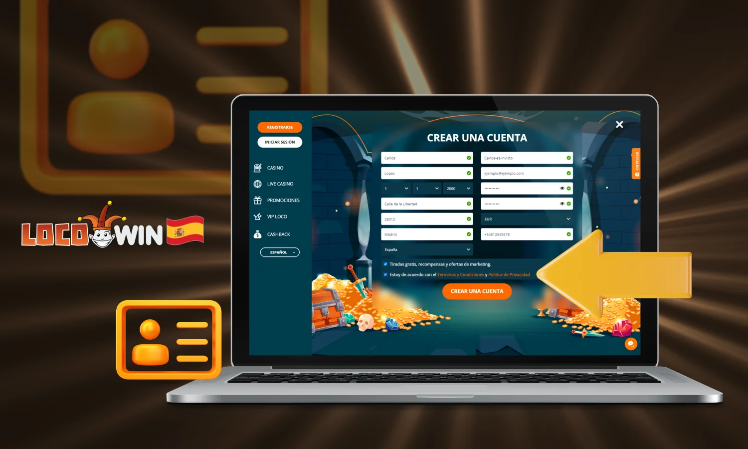 Confirme la aceptación de las condiciones