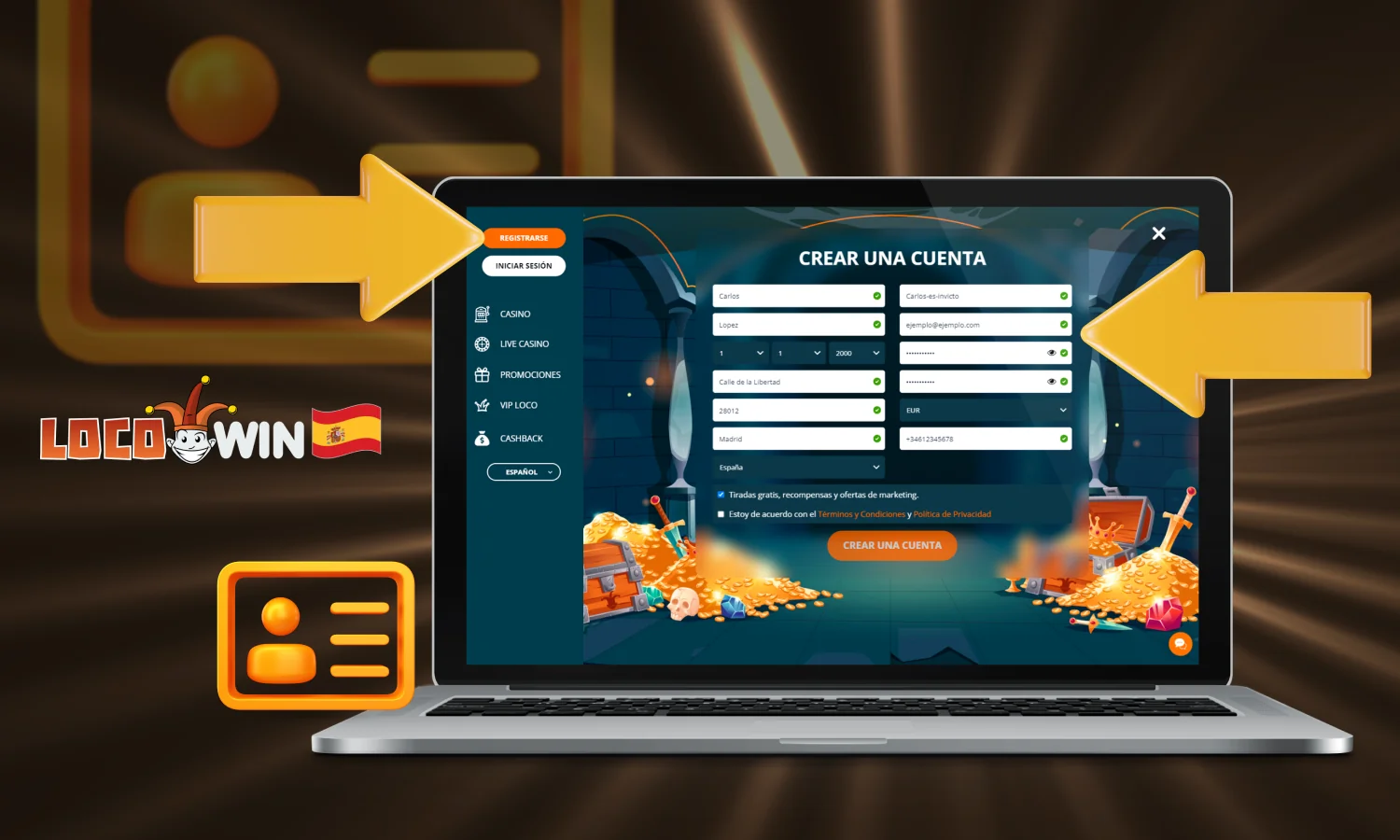 Regístrate en Locowin Casino